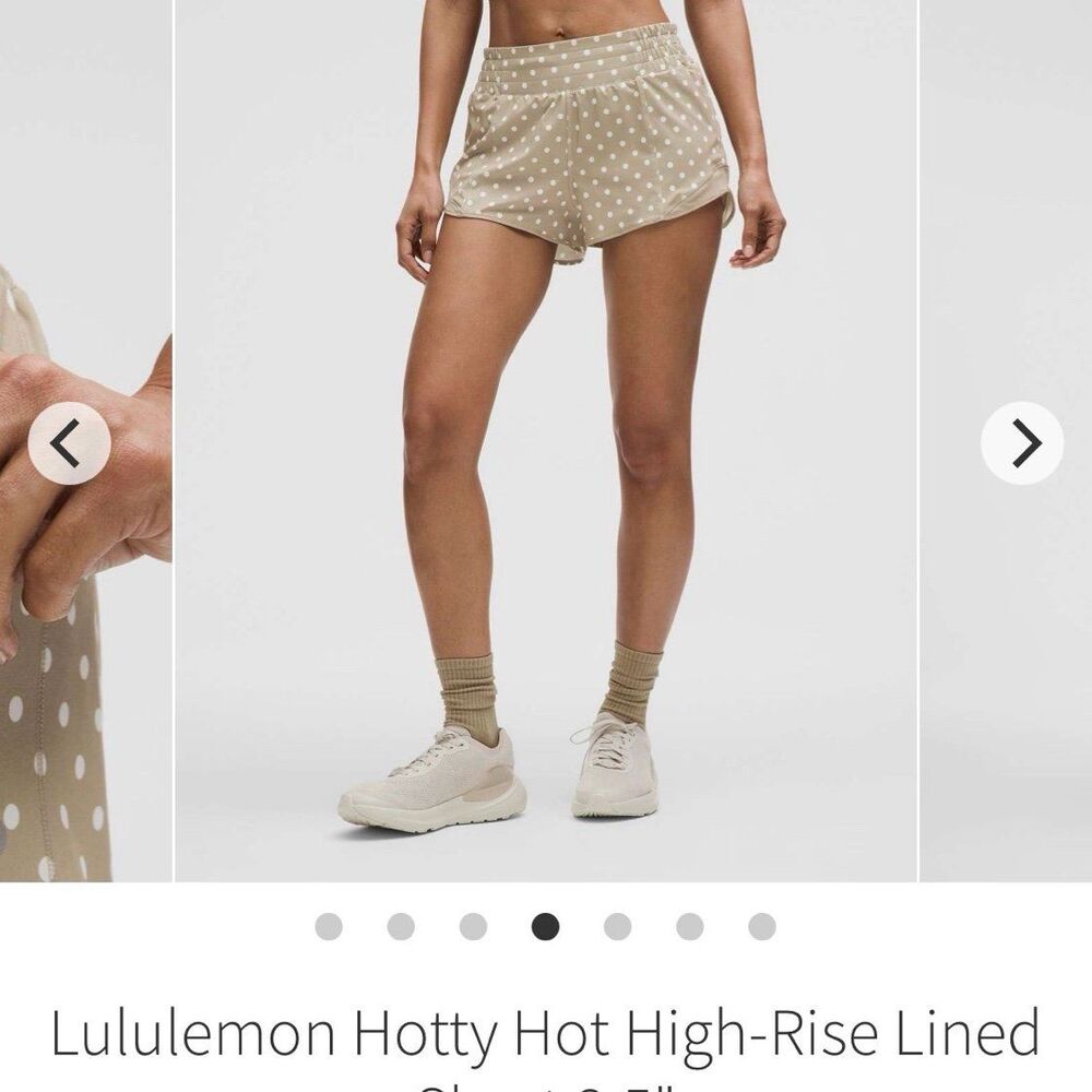 Lululemon Hotty Hot High Rise Lined Short 2.5" Simple Polka White Sheer Oak 4